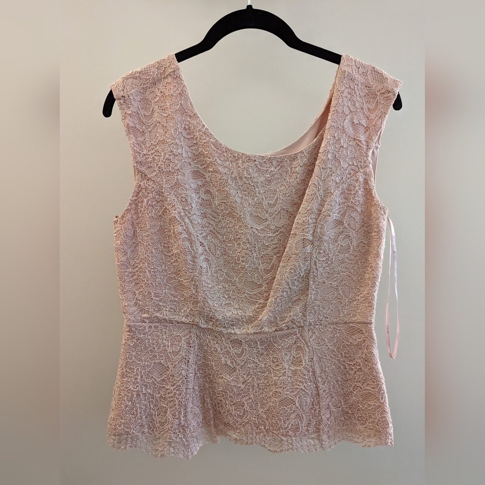 Lace Peplum in blush pink